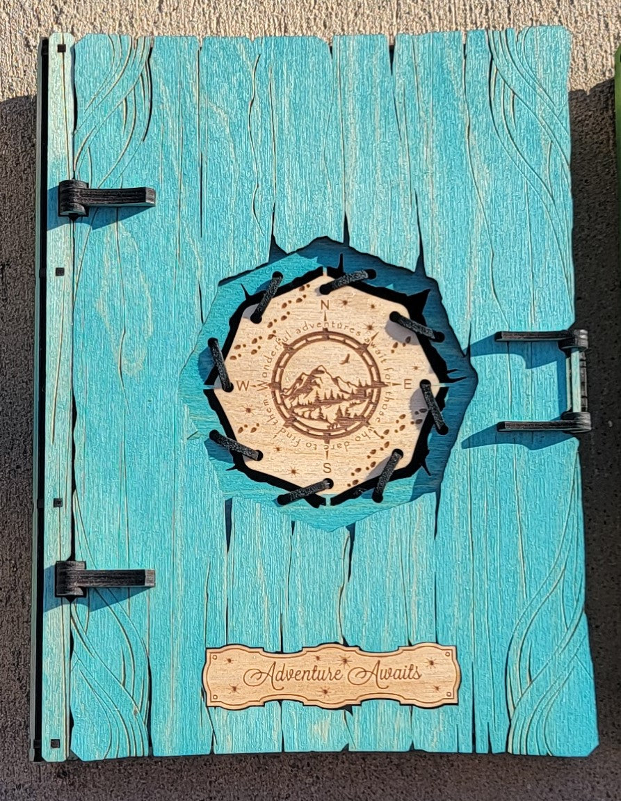 Adventure Awaits Laser-Cut Wooden Trinket Box
