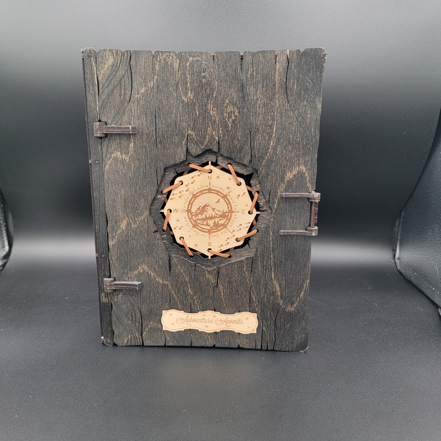 Adventure Awaits Laser-Cut Wooden Trinket Box