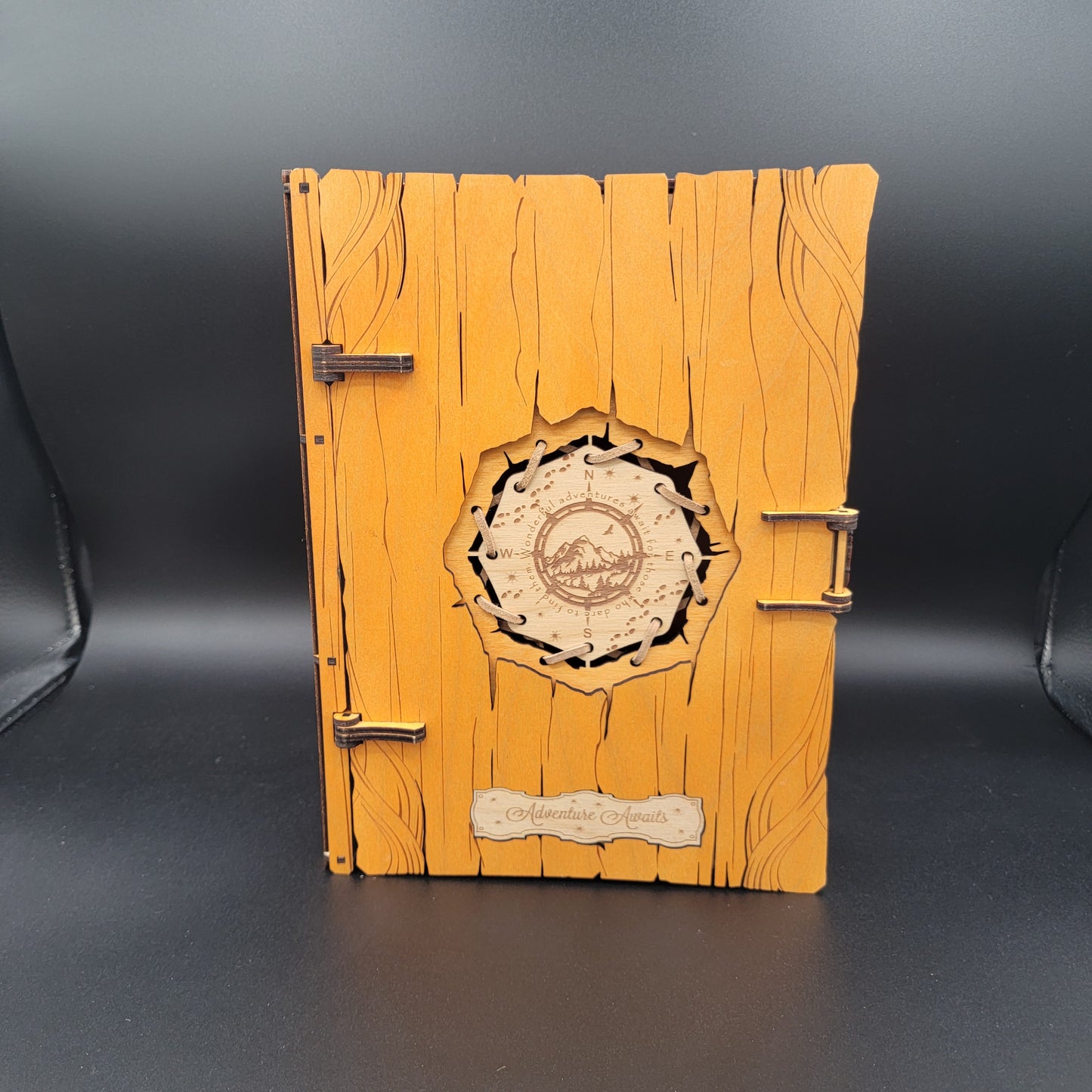 Adventure Awaits Laser-Cut Wooden Trinket Box
