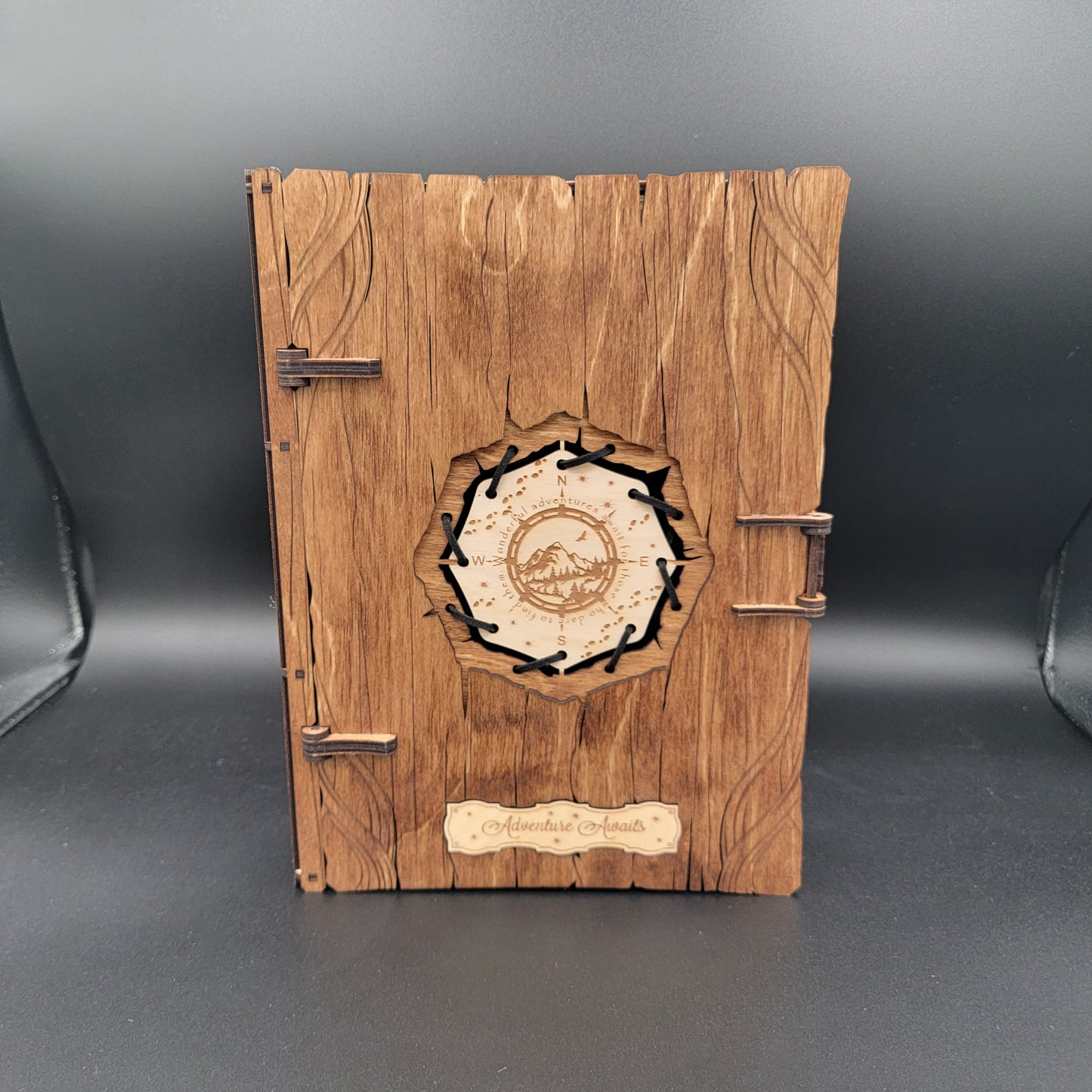 Adventure Awaits Laser-Cut Wooden Trinket Box