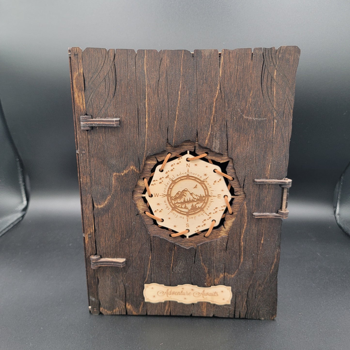 Adventure Awaits Laser-Cut Wooden Trinket Box