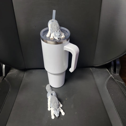 Articulated Wolf – Wiggle Critter or Straw Buddy