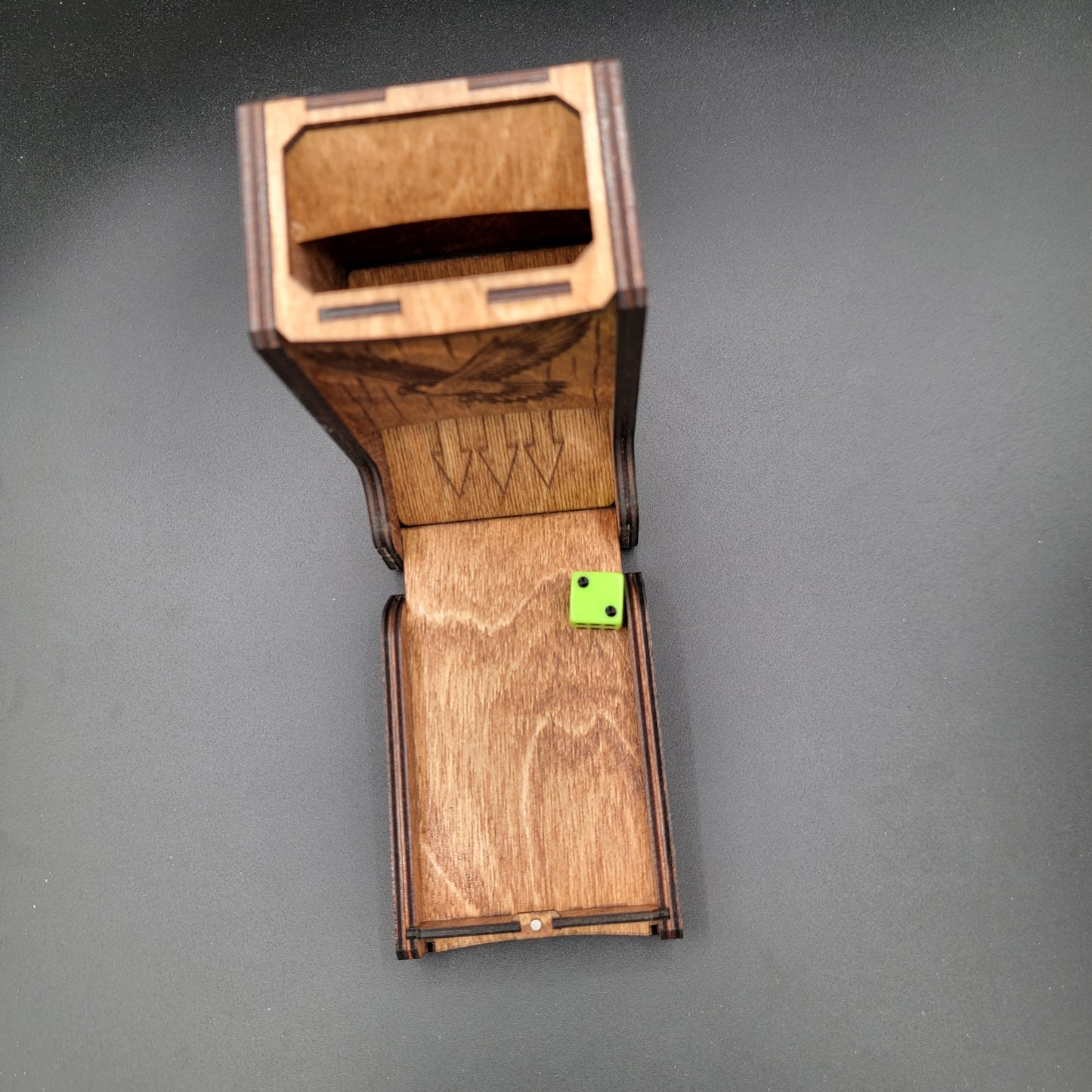 Engraved Wood Dice Tower