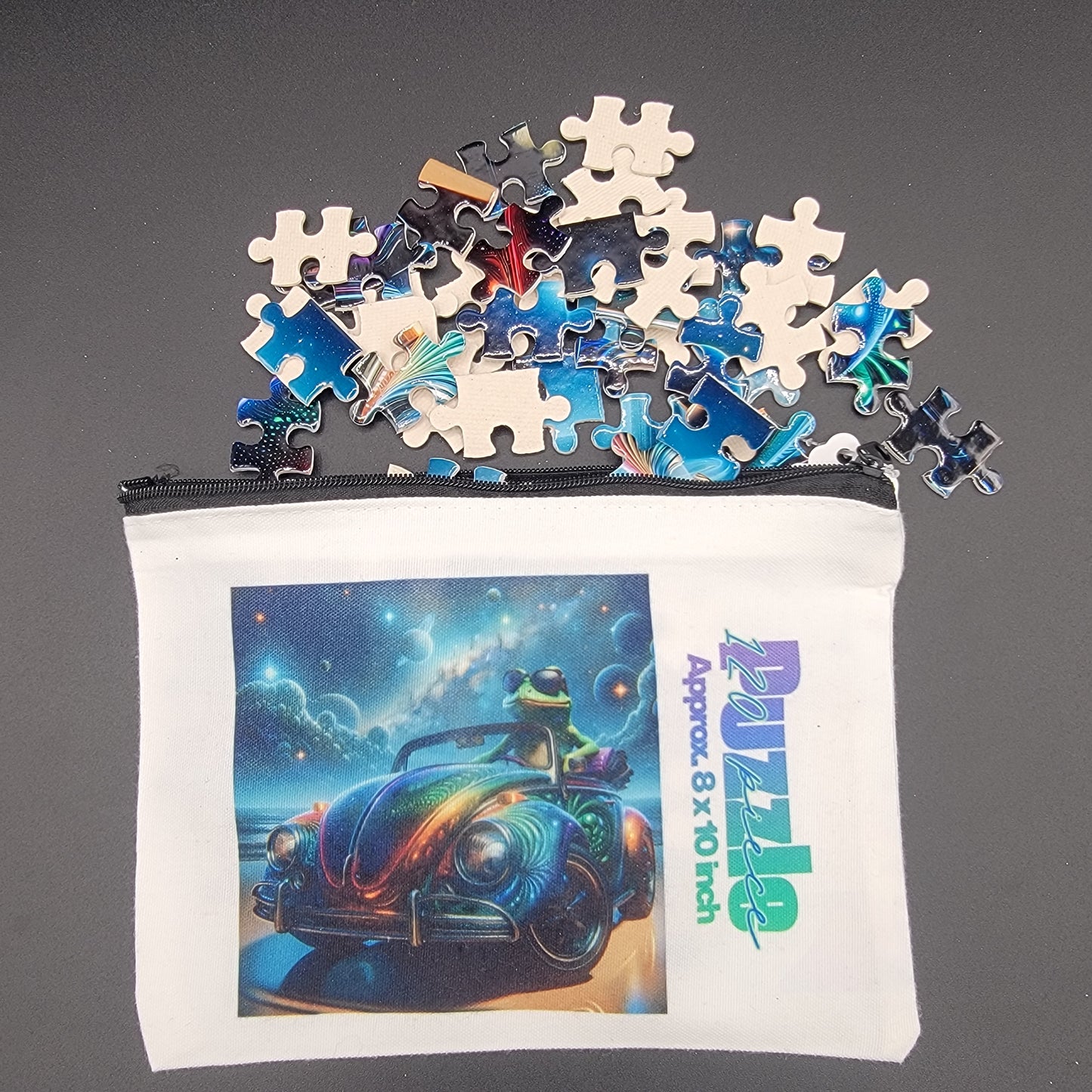 Cool Frog Driving Through the Cosmos 120-Piece Sublimated Puzzle