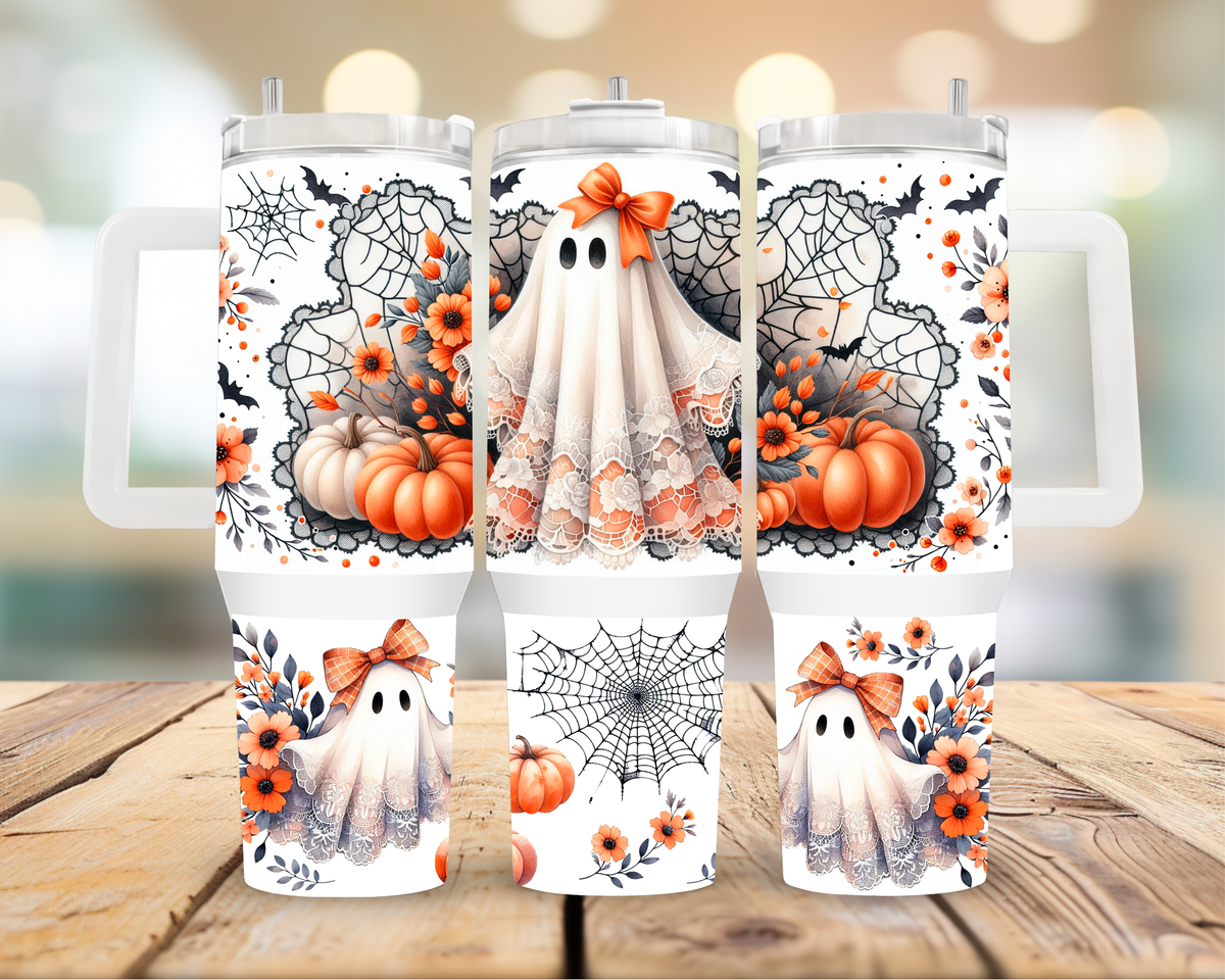 Lace Sheet Ghost 40oz Tumbler