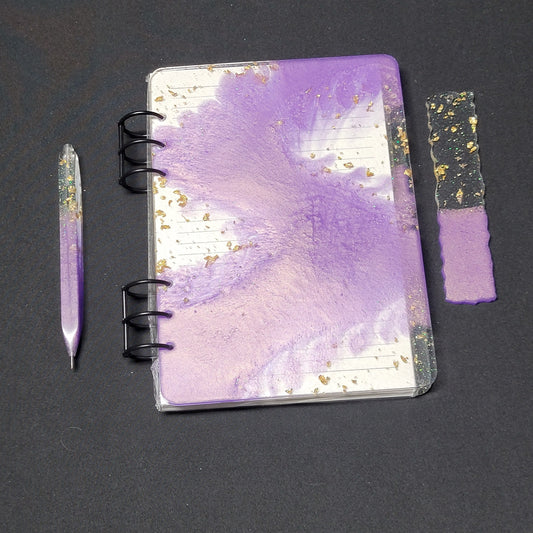 Resin Journal Gift Set – Purple/Silver/Galaxy