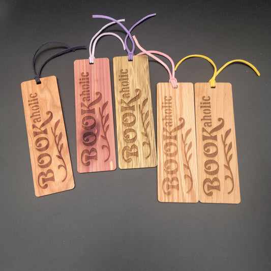 Book-aholic - Wood Bookmarks