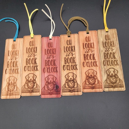 Oh look its book oclock - Wood Bookmarks