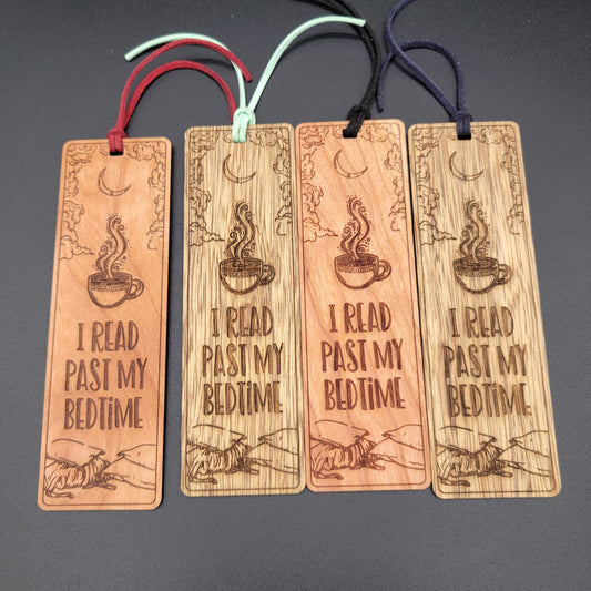 I read past my bed time - Wood Bookmarks