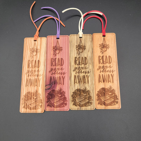 Read your stress Away - Wood Bookmarks
