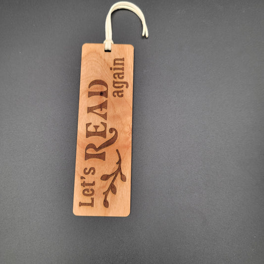 Let's read again - Wood Bookmarks