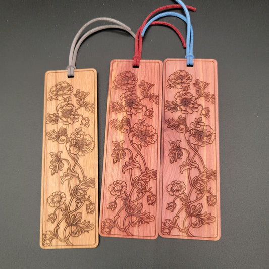 Flowers - Wood Bookmarks