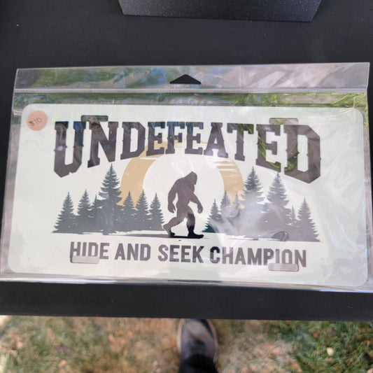 Sublimated Metal License Plate Art - Undefeated