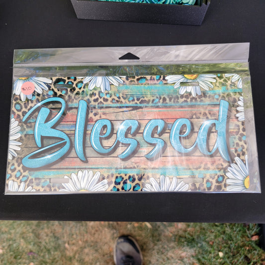 Sublimated Metal License Plate Art - Blessed