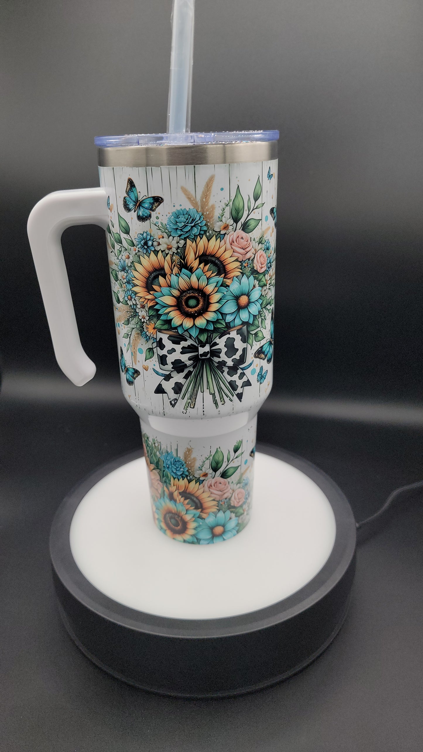 40oz Tumbler Country Sunflower