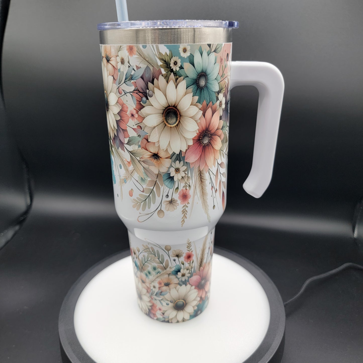 40oz Tumbler Boho Flowers