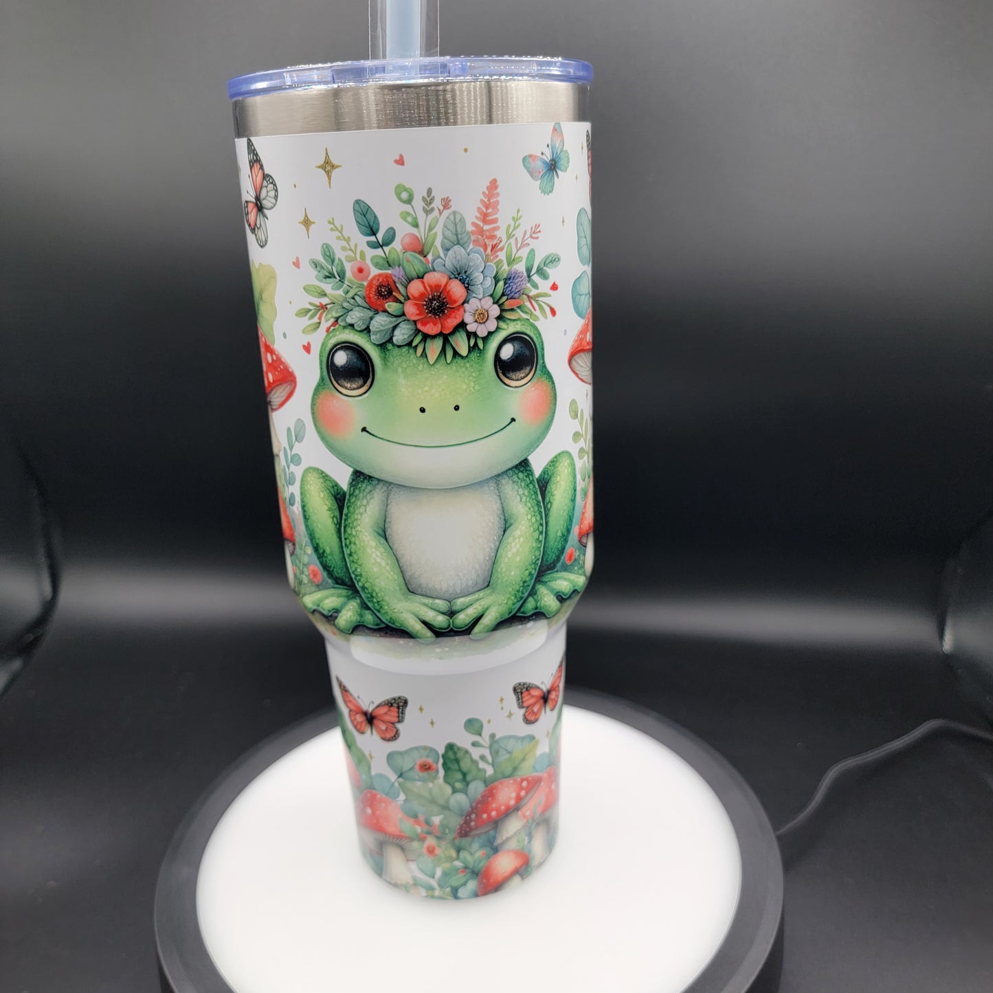 40oz Tumbler Mushroom Frog