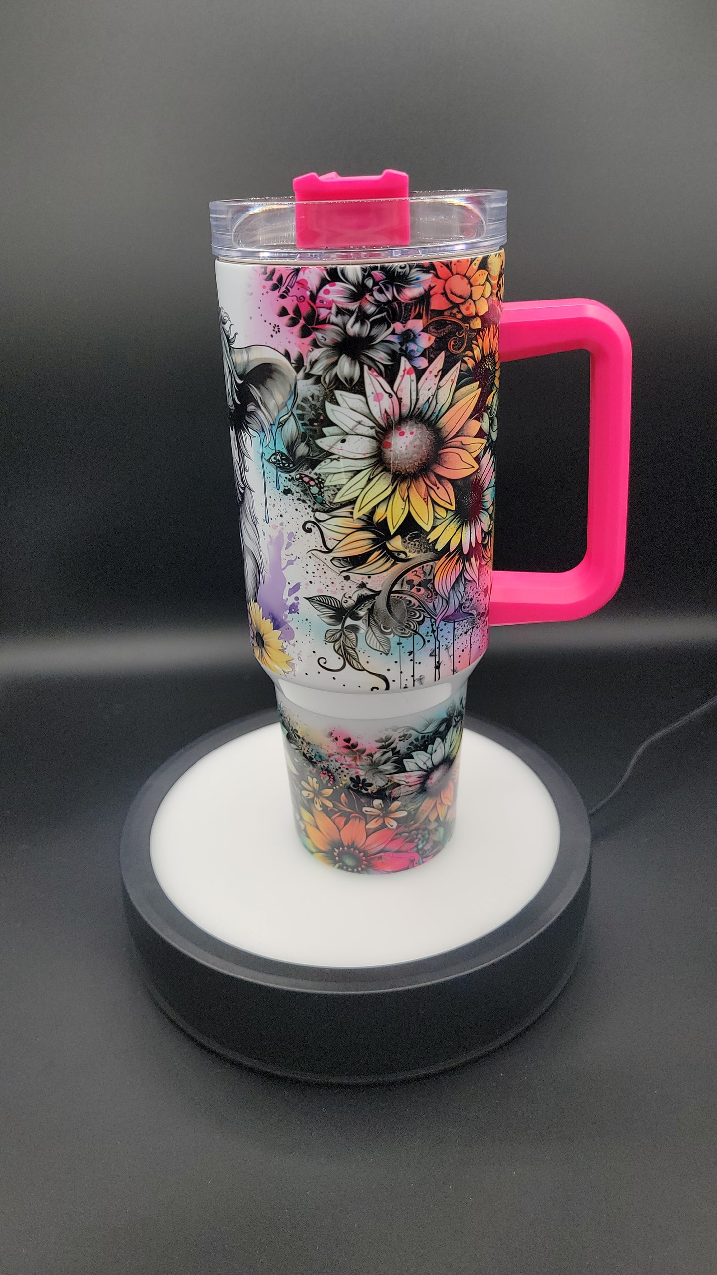 40 oz Tumbler Purple Bow Highland Cow
