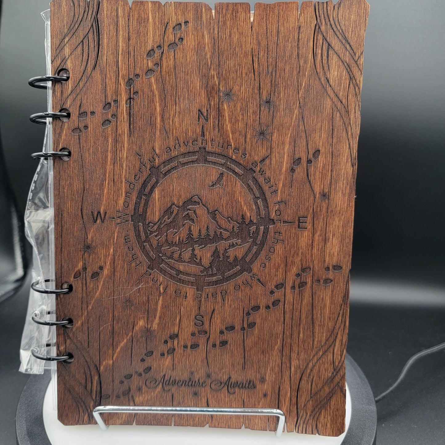 Adventure Awaits - Wood Journal