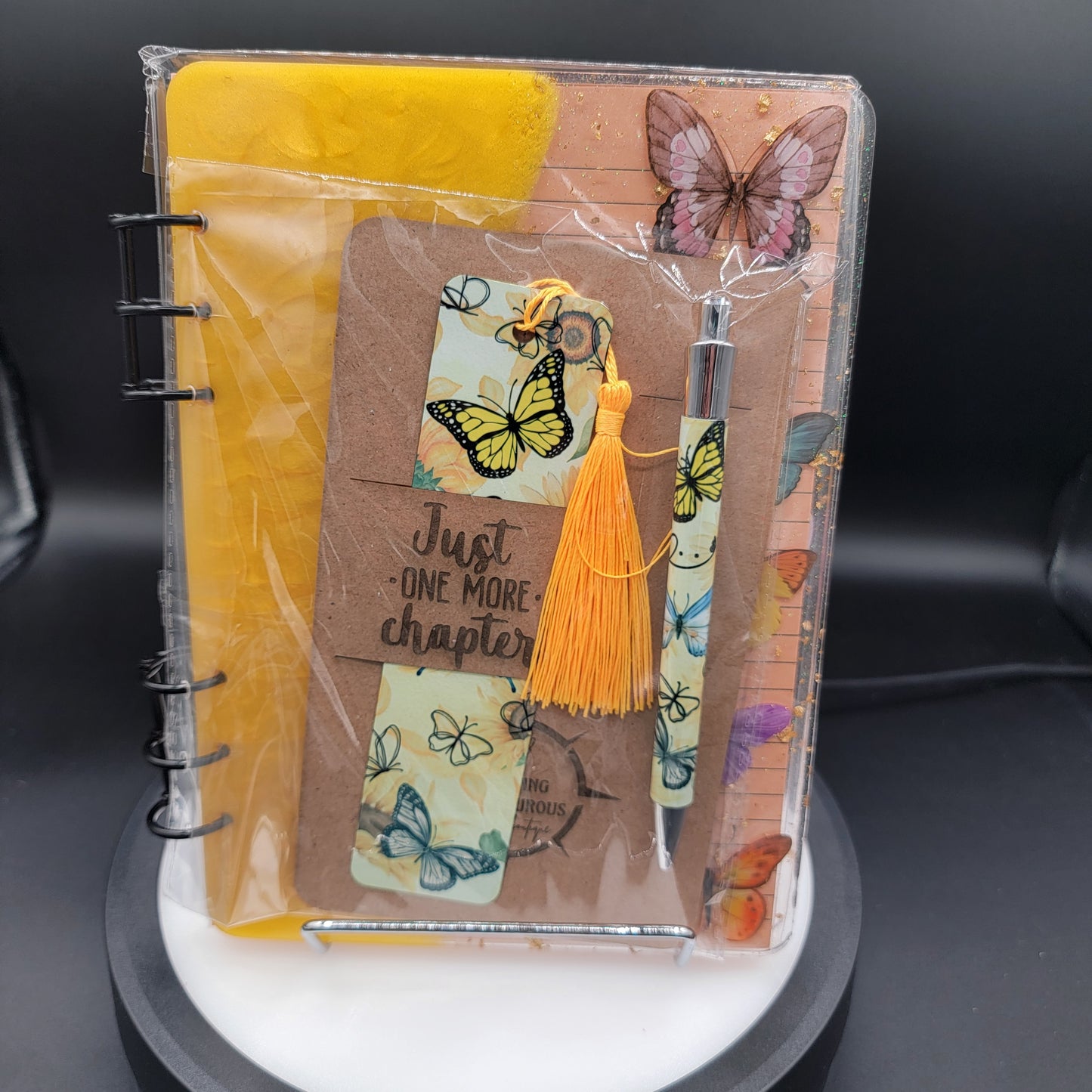 Resin Journal with Bookmark and Pen- Yellow 2