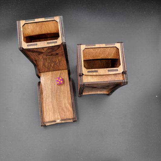 Engraved Wood Dice Tower