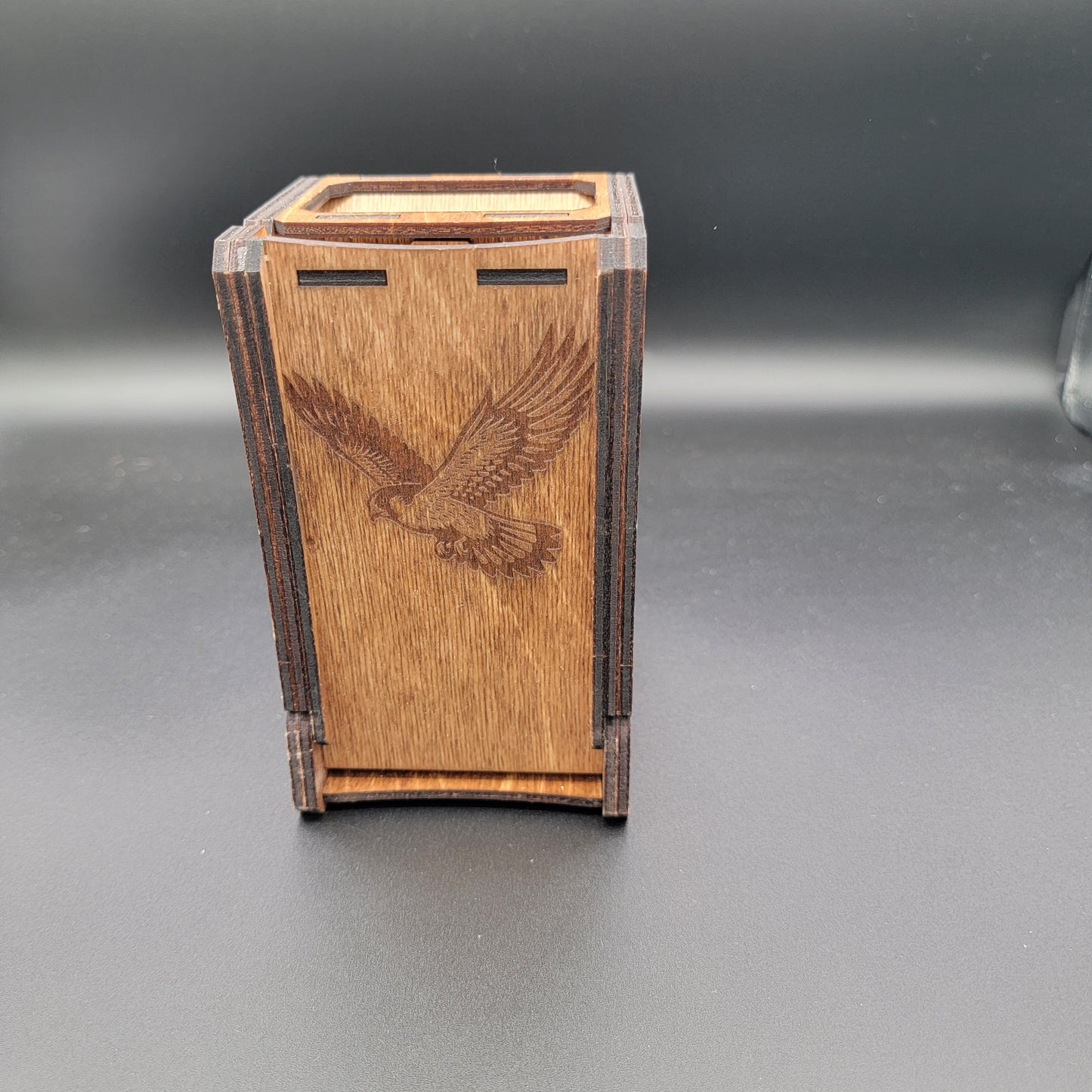 Engraved Wood Dice Tower
