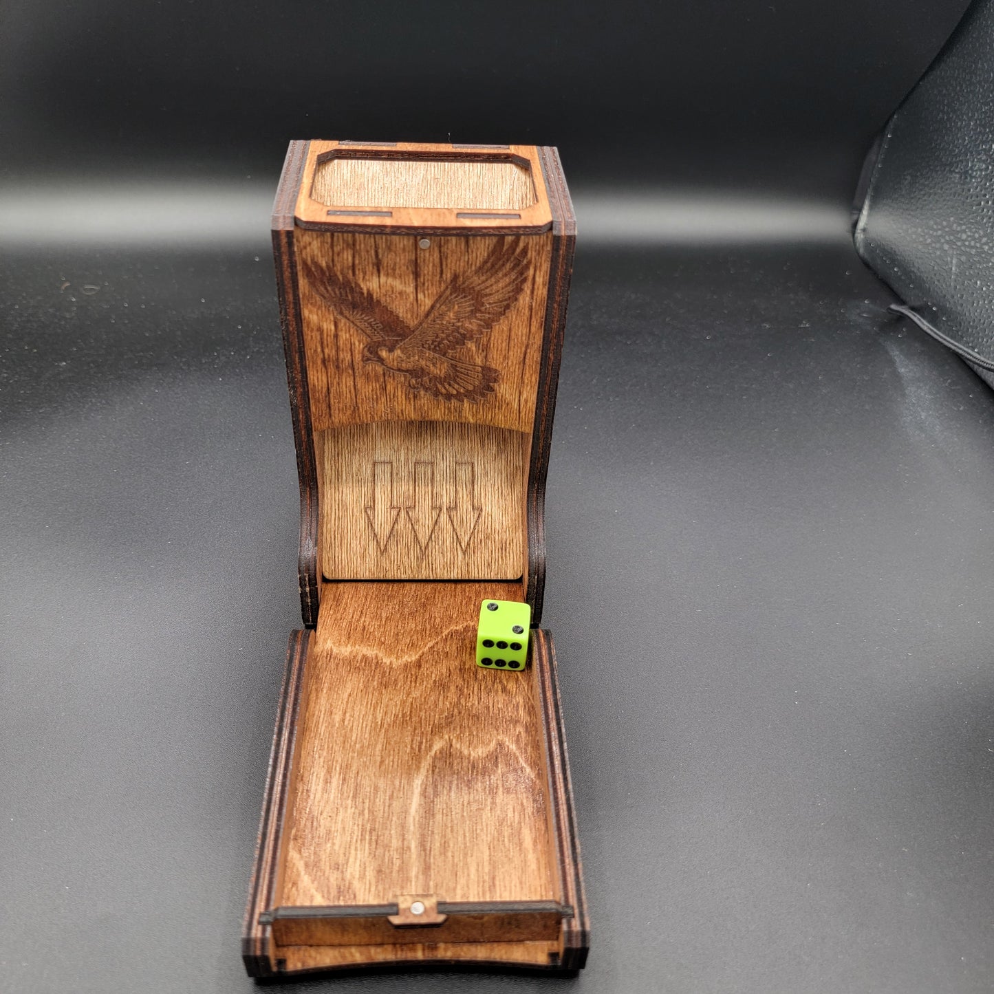 Engraved Wood Dice Tower