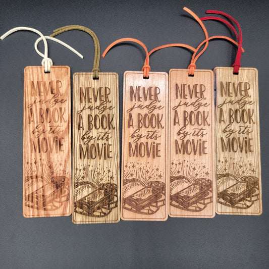 Never Judge a book by its movie - Wood Bookmarks