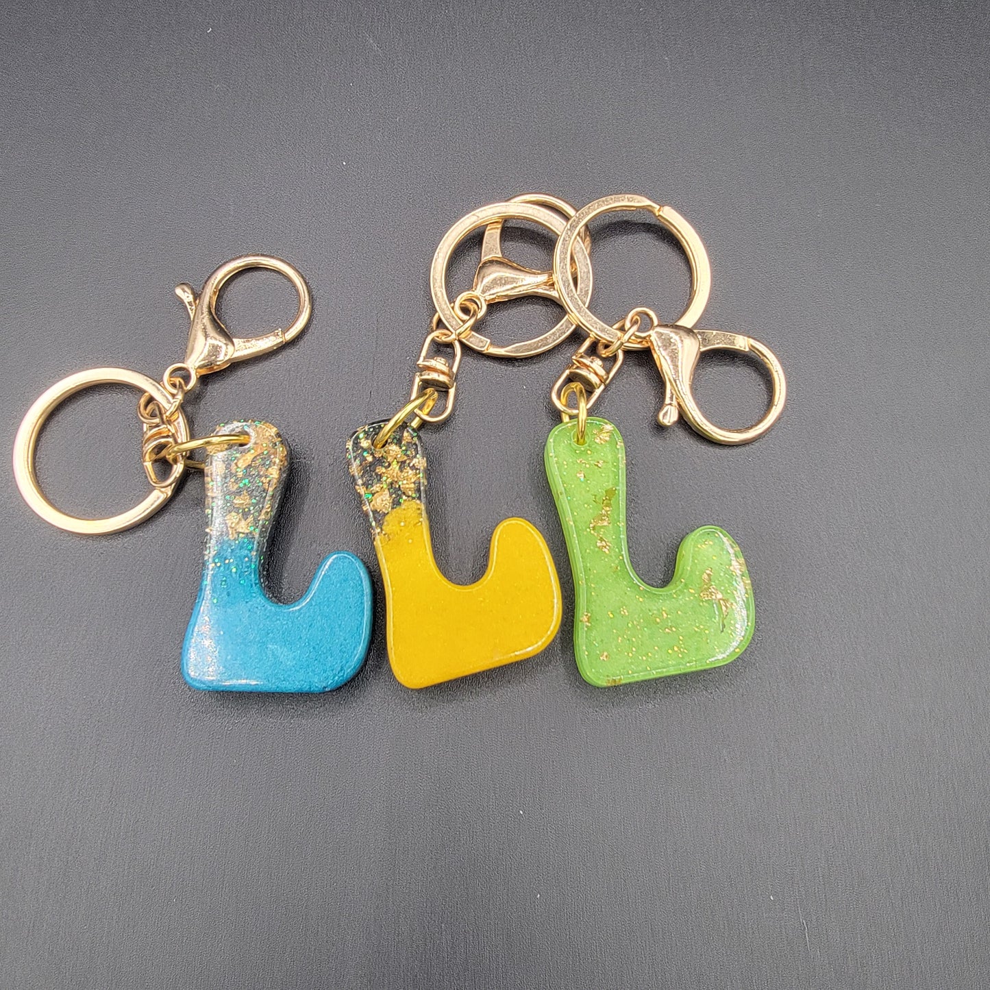 Letter Resin Keychains - CLEARANCE