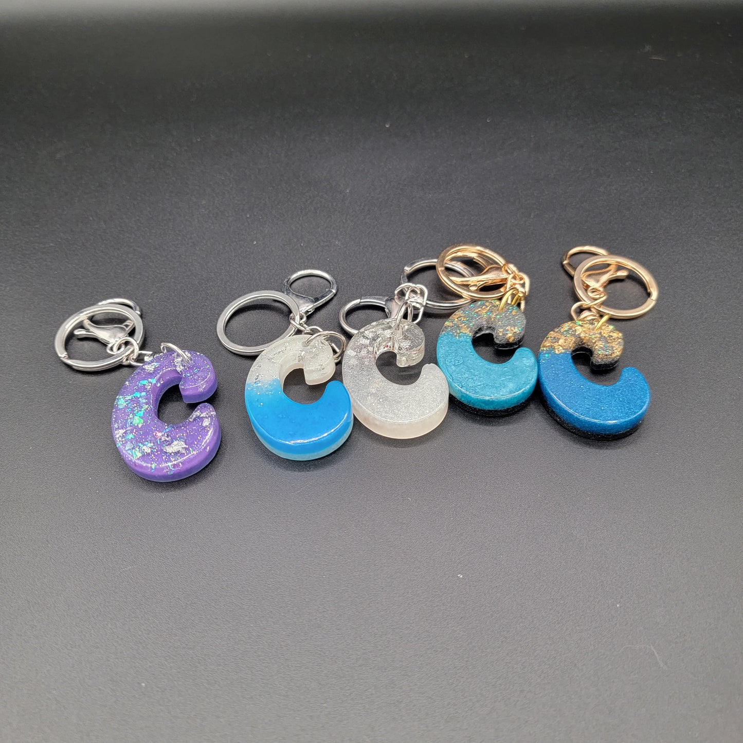 Letter Resin Keychains - CLEARANCE