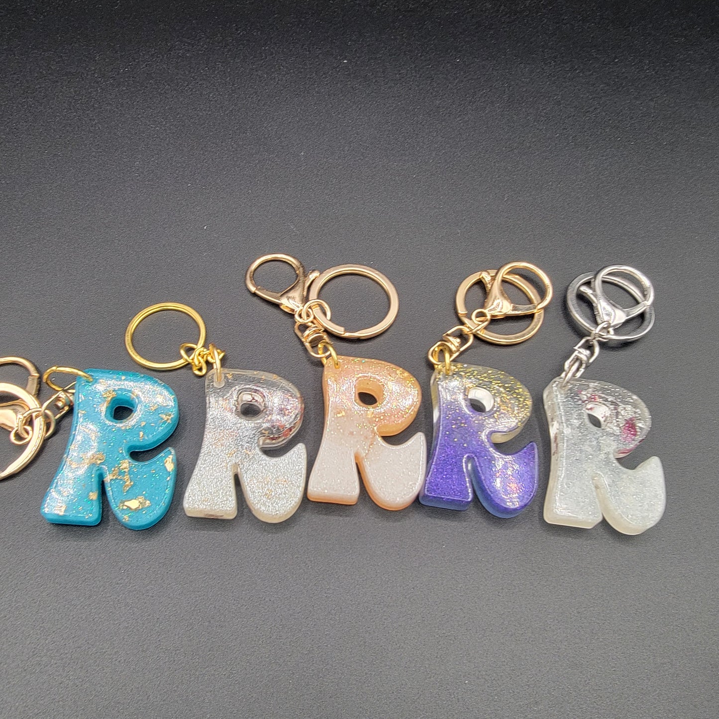 Letter Resin Keychains - CLEARANCE