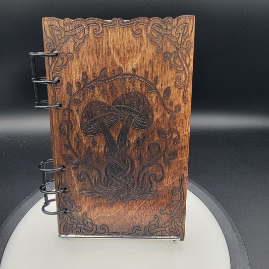 Enchanted Mushroom Wood Notebook