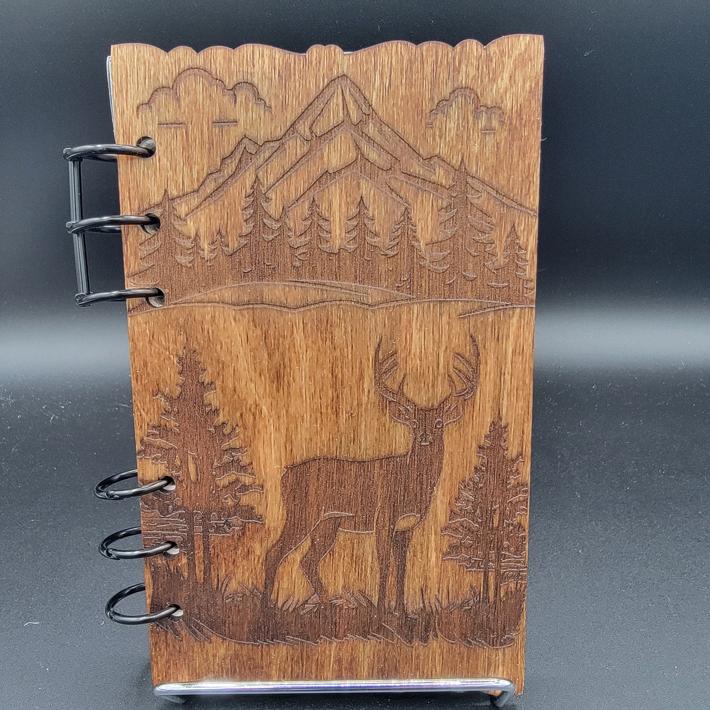 Mountain Deer Wood Notebook