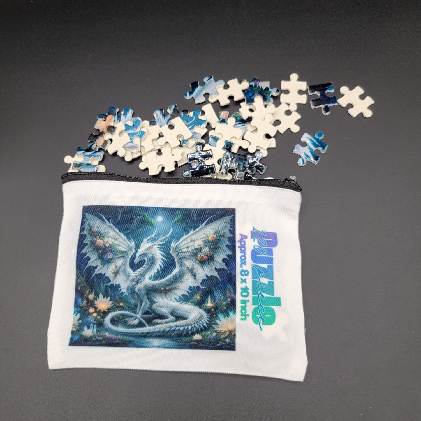 White Dragon in an Enchanted Forest 120-Piece Sublimated Puzzle