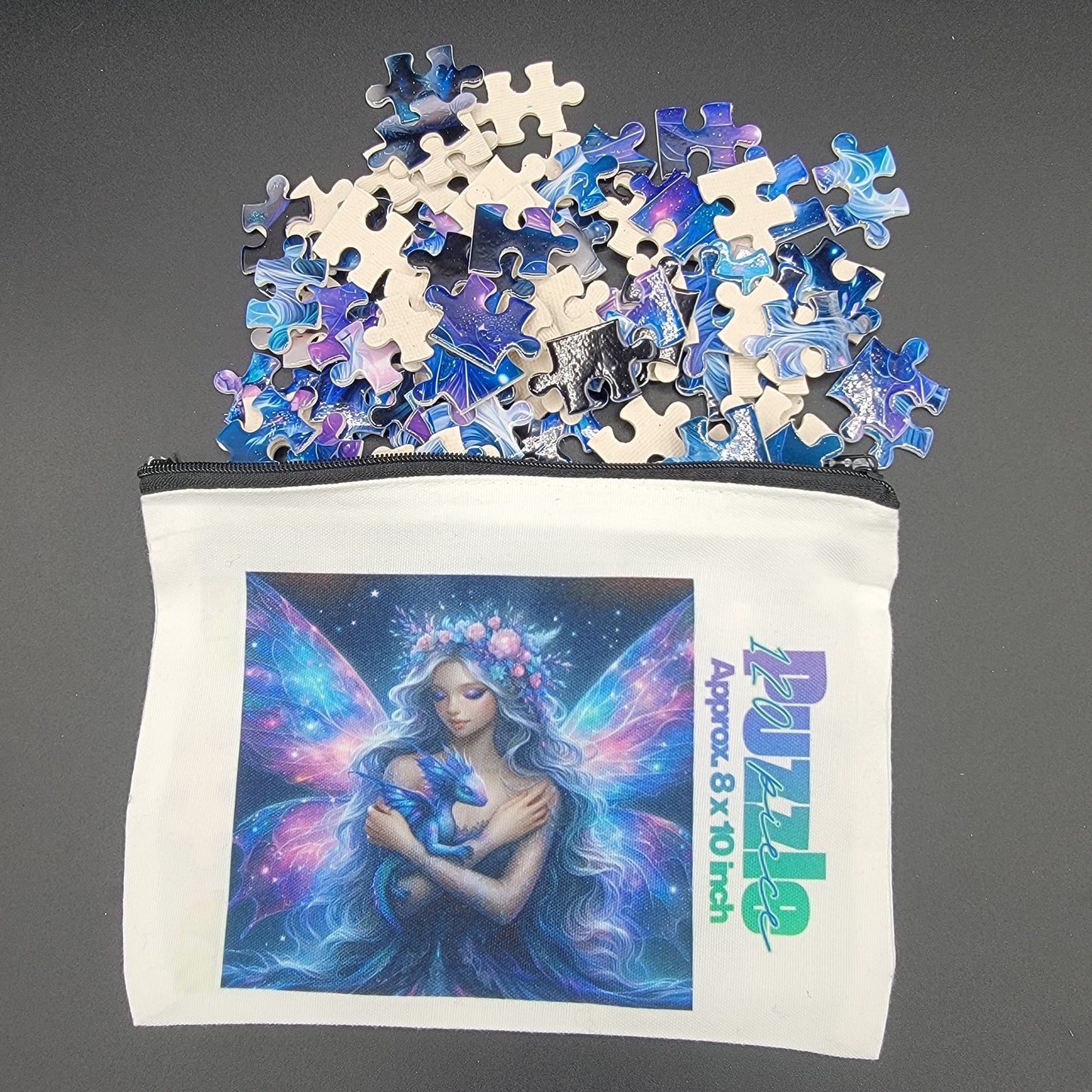 Fairy Cuddling a Baby Dragon 120-Piece Sublimated Puzzle