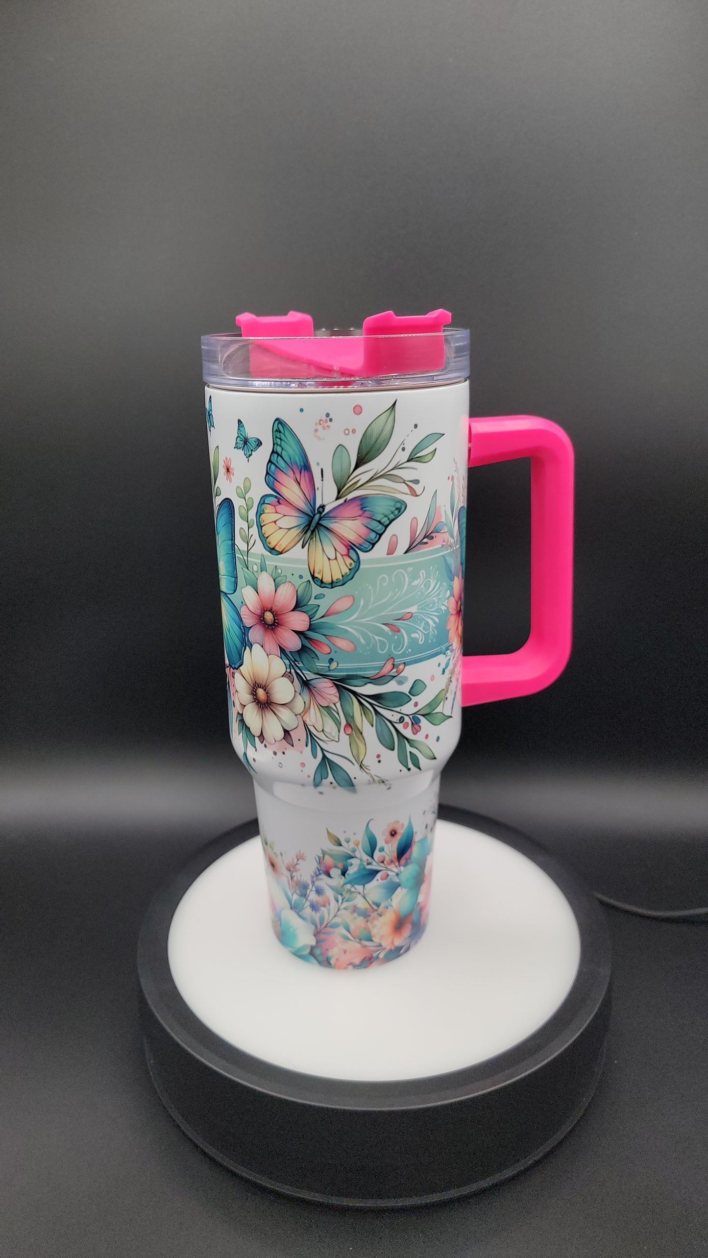 40oz Tumbler Floral Butterflies