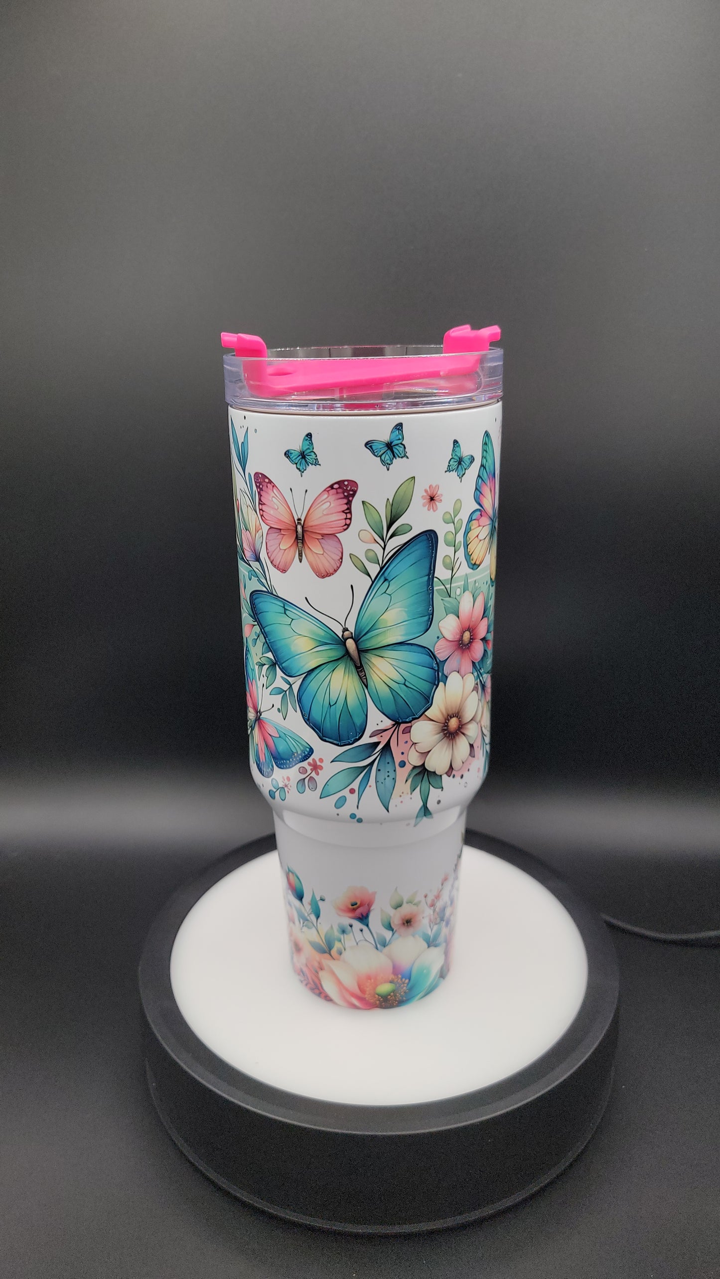 40oz Tumbler Floral Butterflies