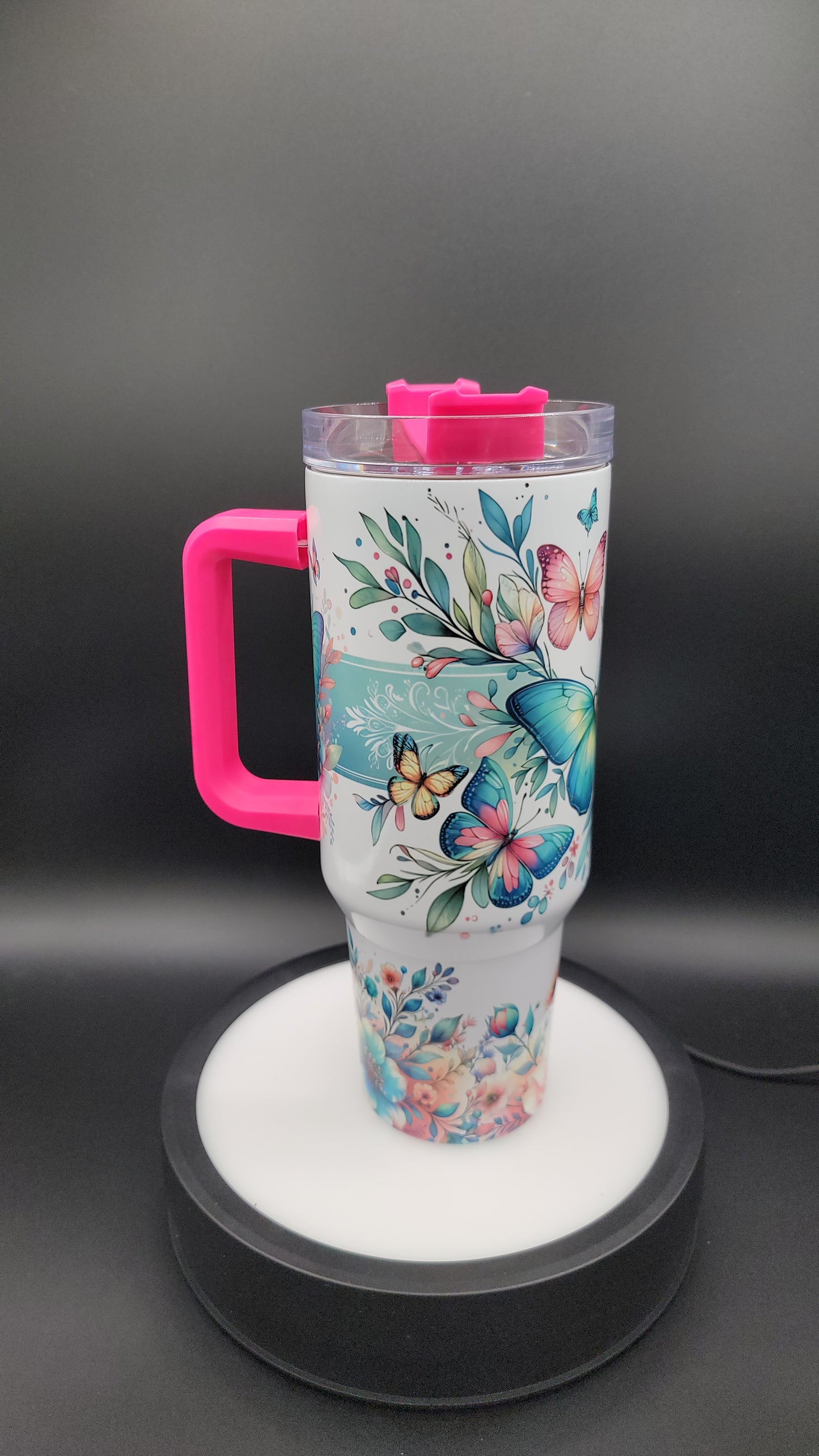 40oz Tumbler Floral Butterflies