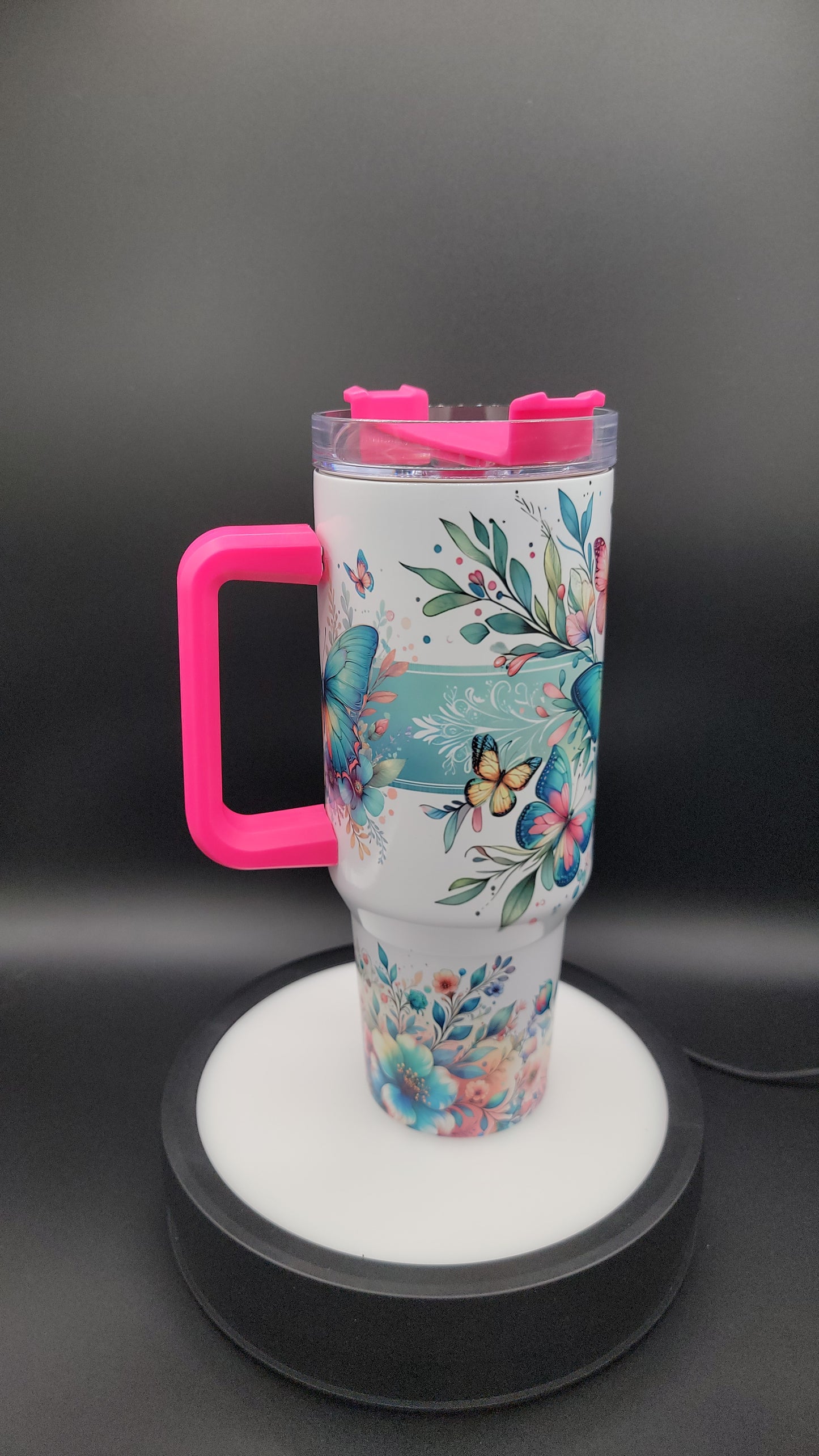 40oz Tumbler Floral Butterflies