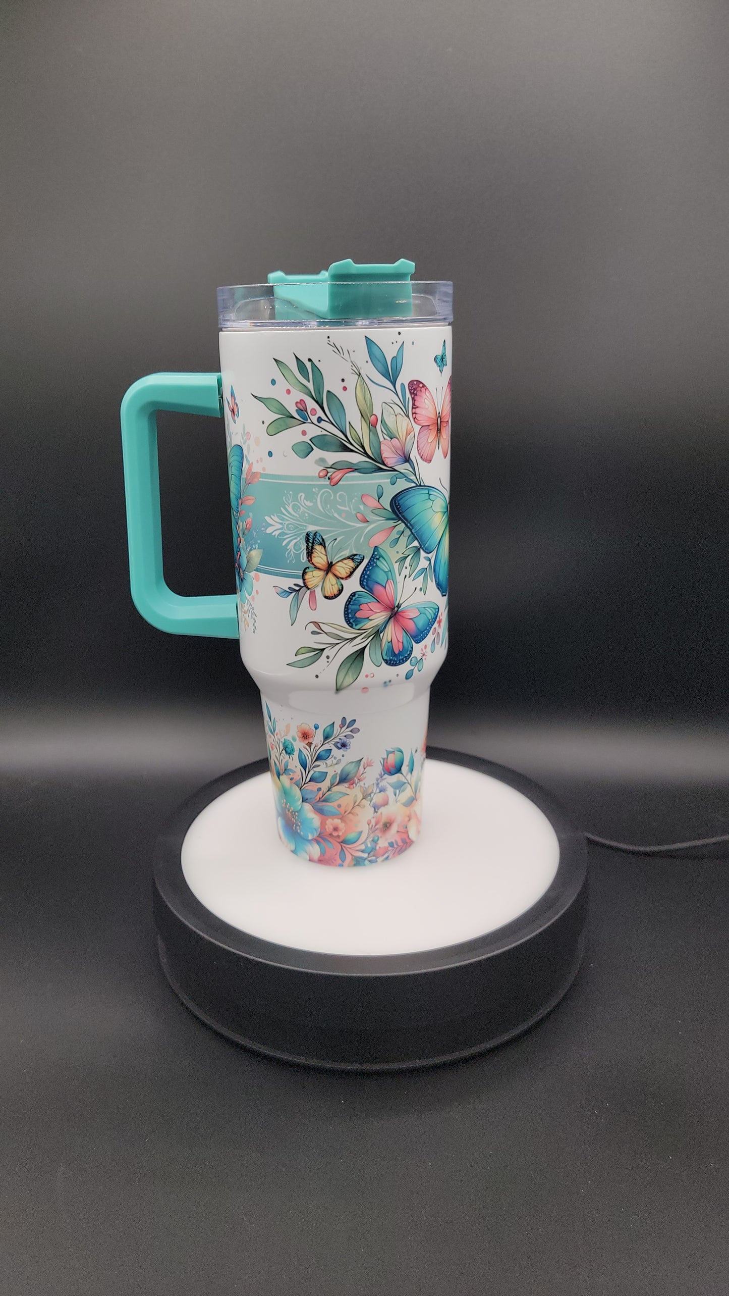 40oz Tumbler Floral Butterflies
