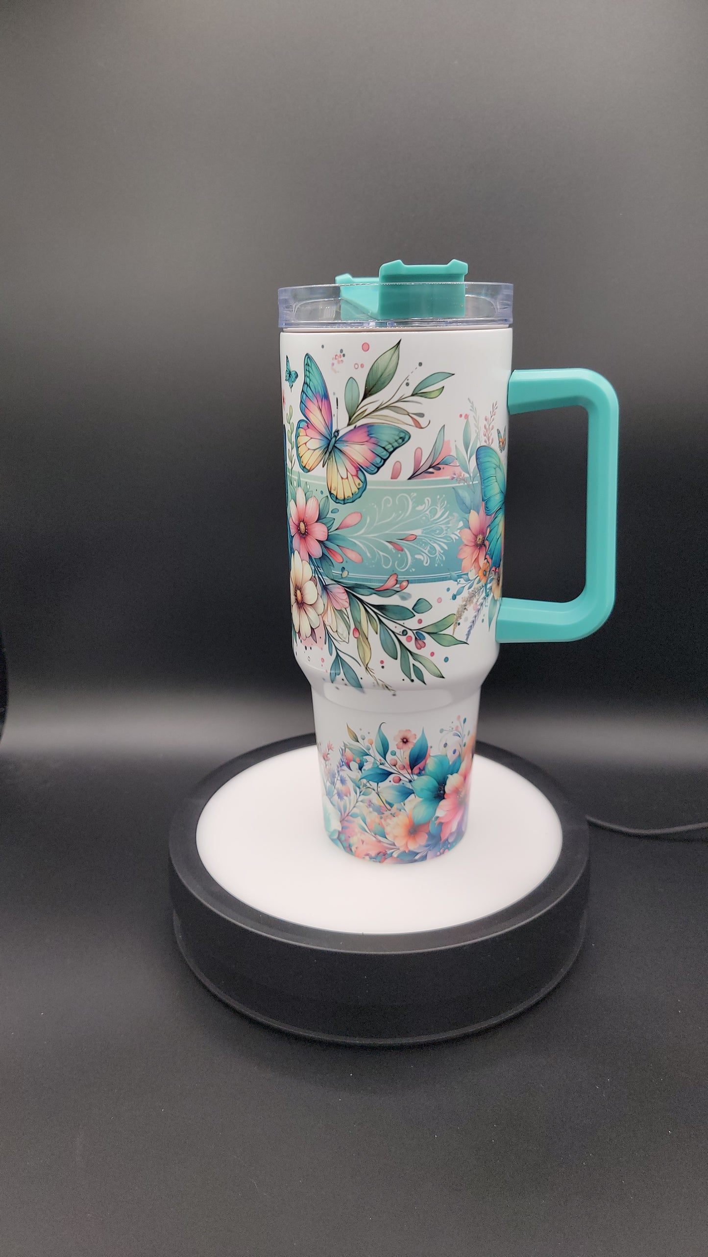 40oz Tumbler Floral Butterflies