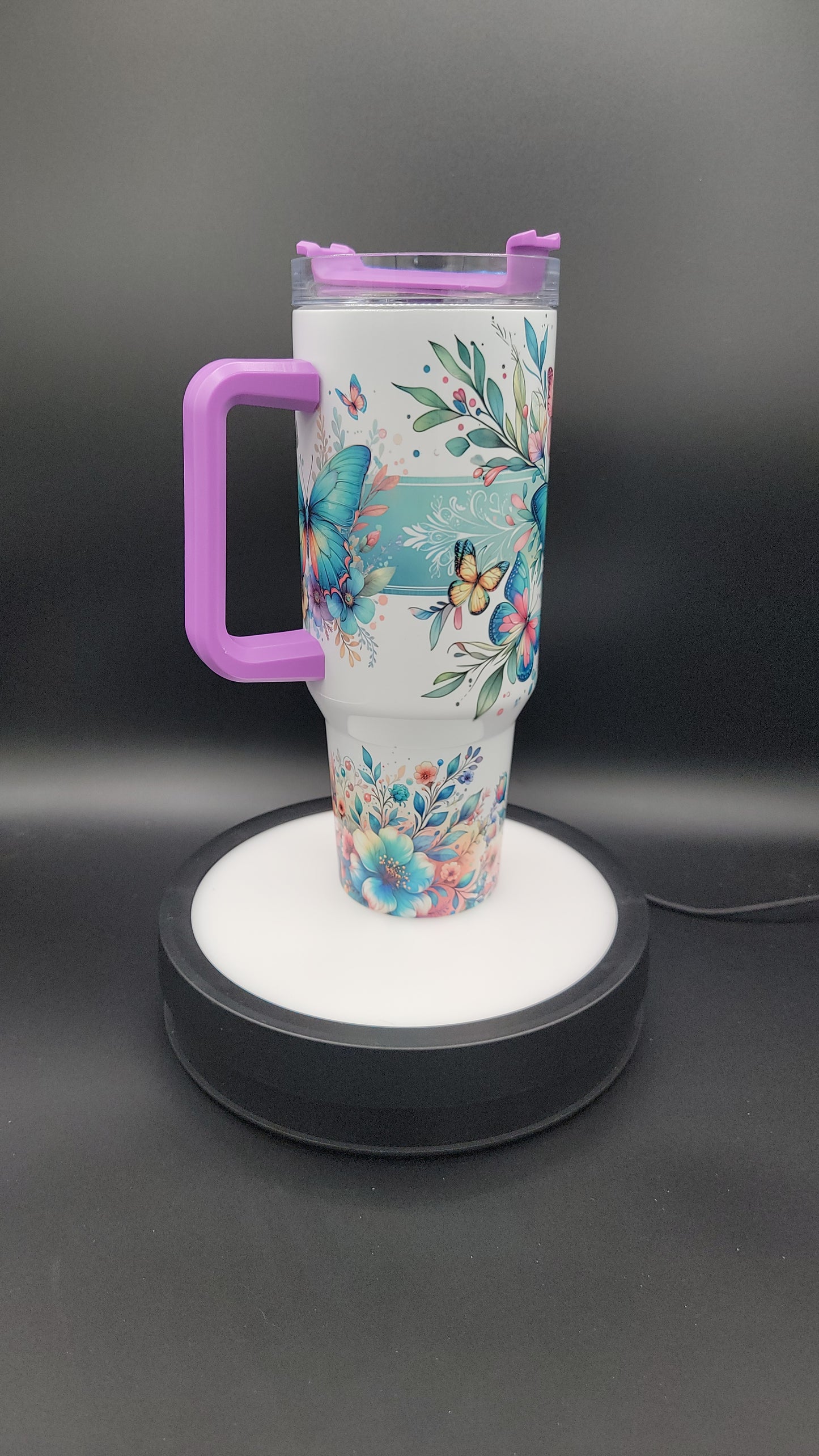 40oz Tumbler Floral Butterflies