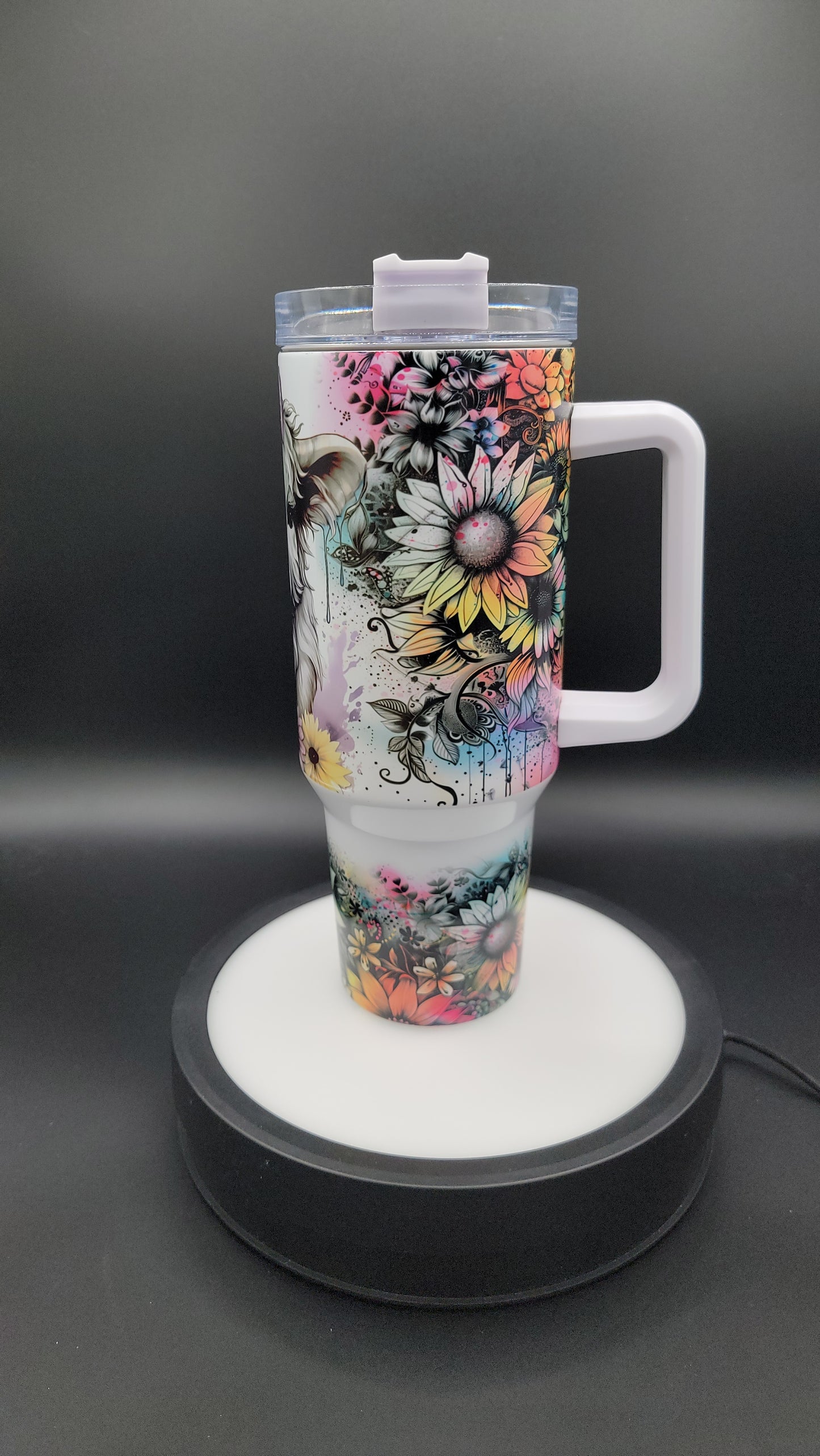 40 oz Tumbler Purple Bow Highland Cow