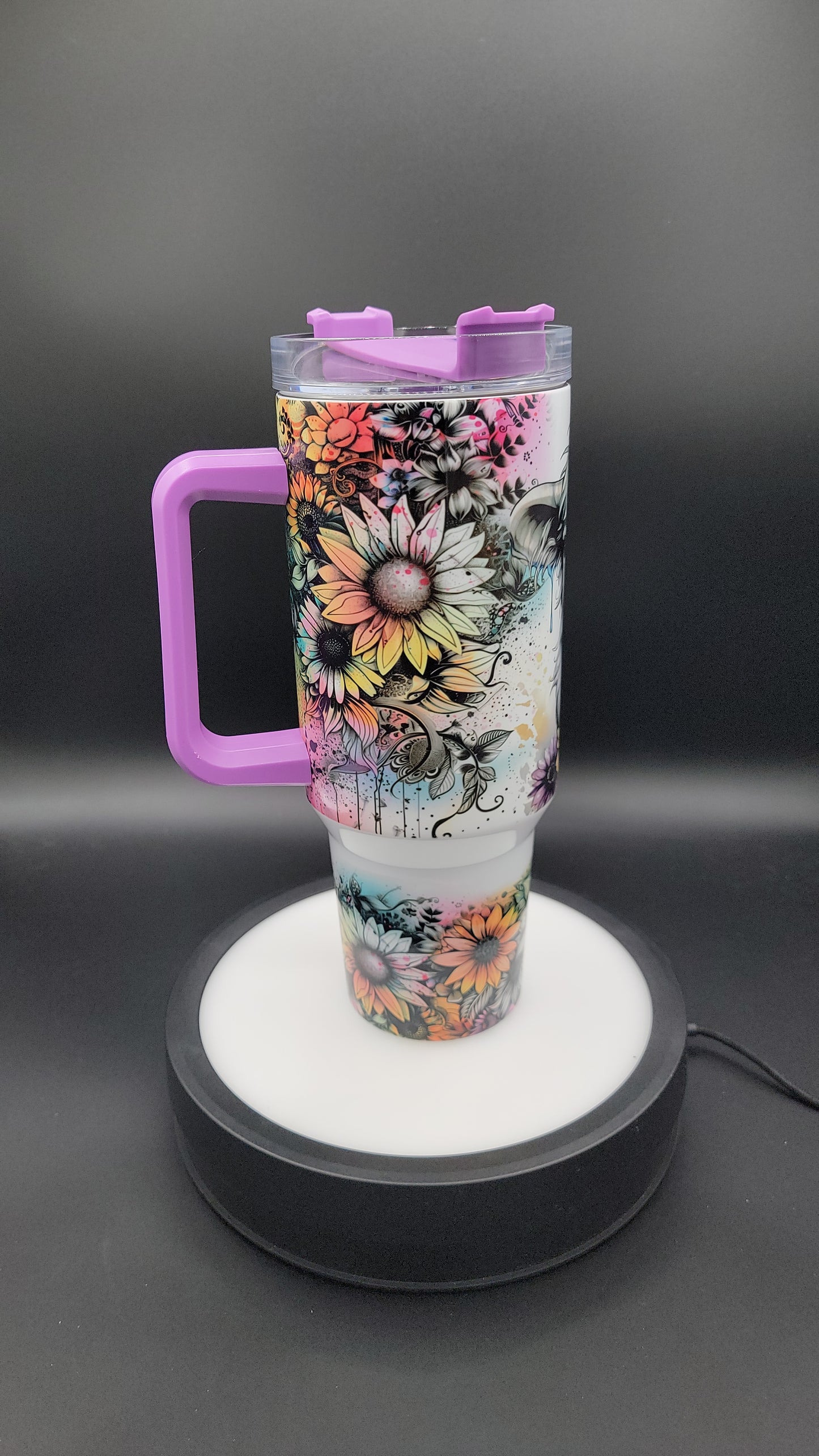 40 oz Tumbler Purple Bow Highland Cow