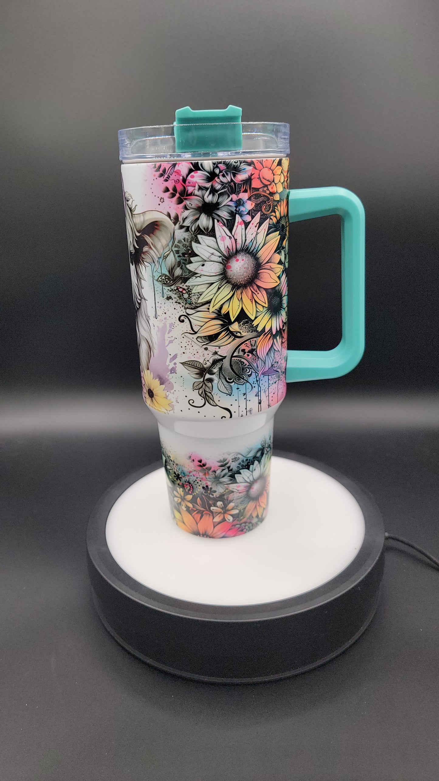 40 oz Tumbler Purple Bow Highland Cow