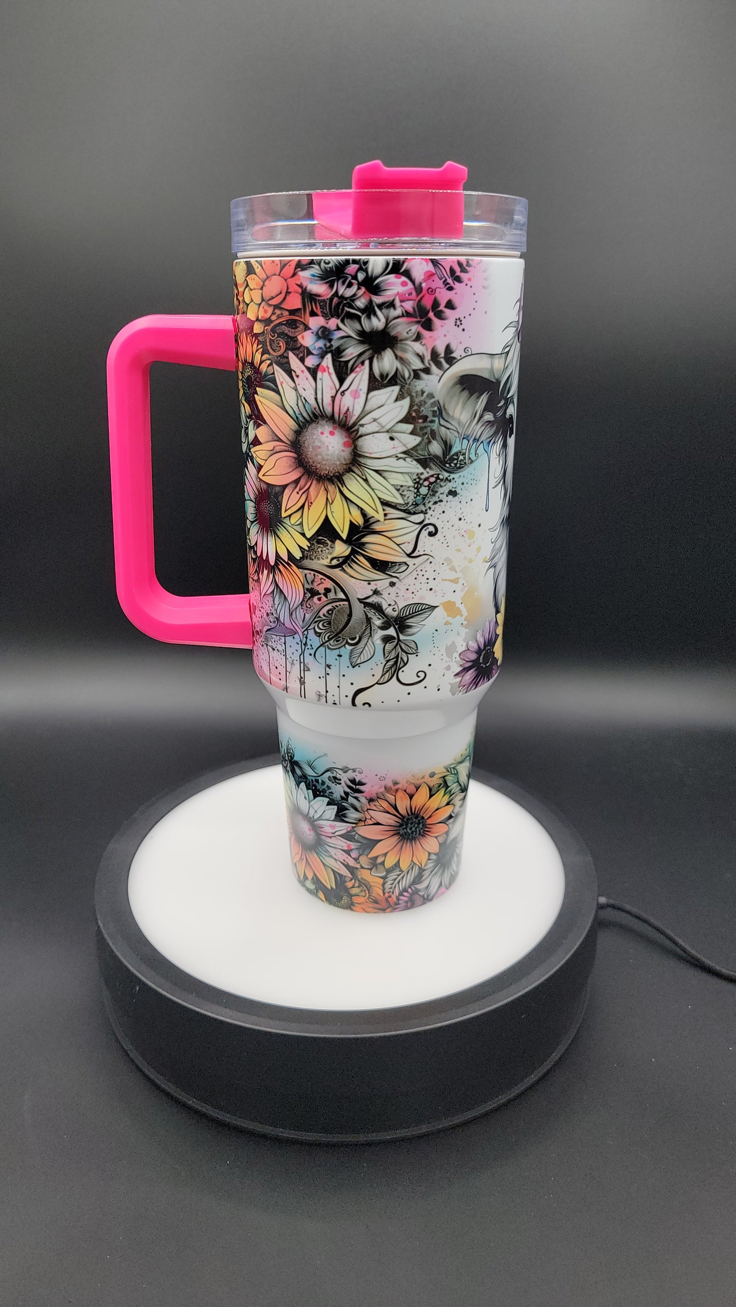 40 oz Tumbler Purple Bow Highland Cow