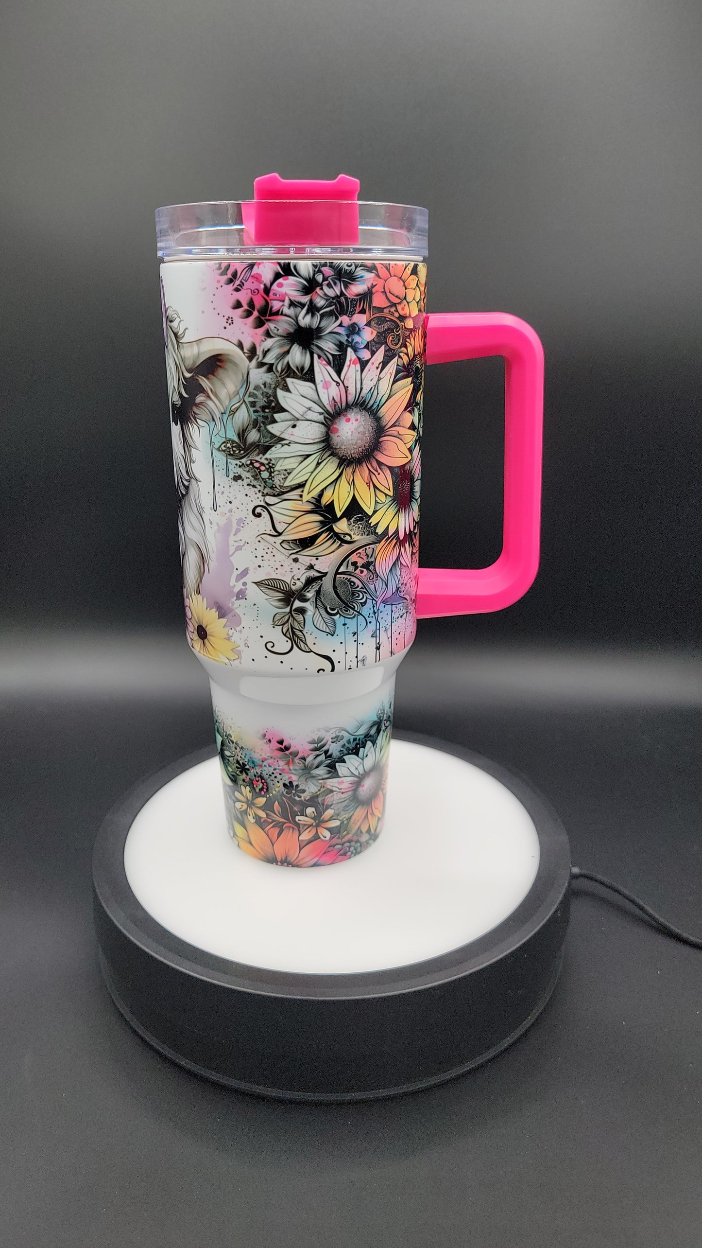 40 oz Tumbler Purple Bow Highland Cow