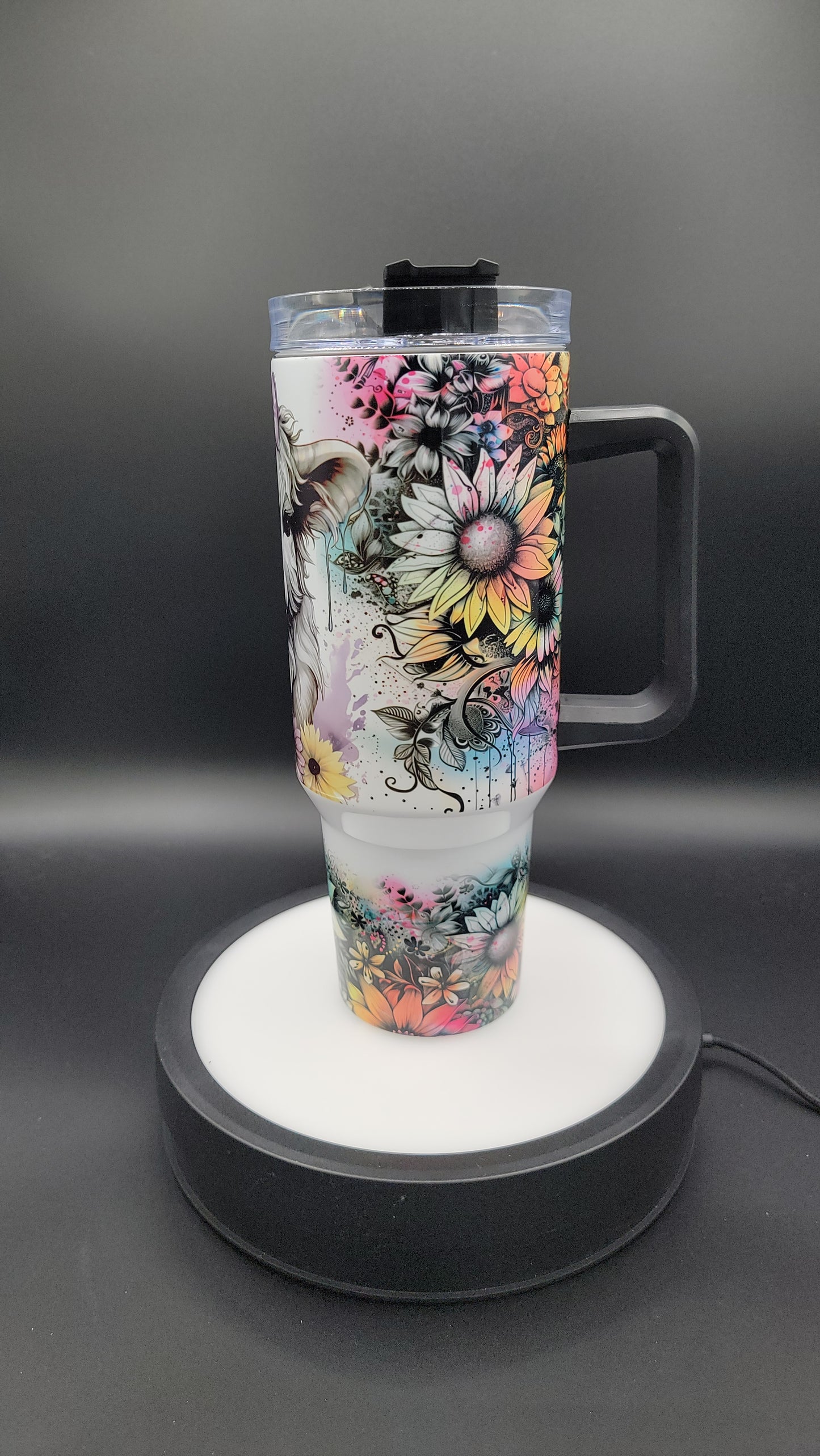 40 oz Tumbler Purple Bow Highland Cow