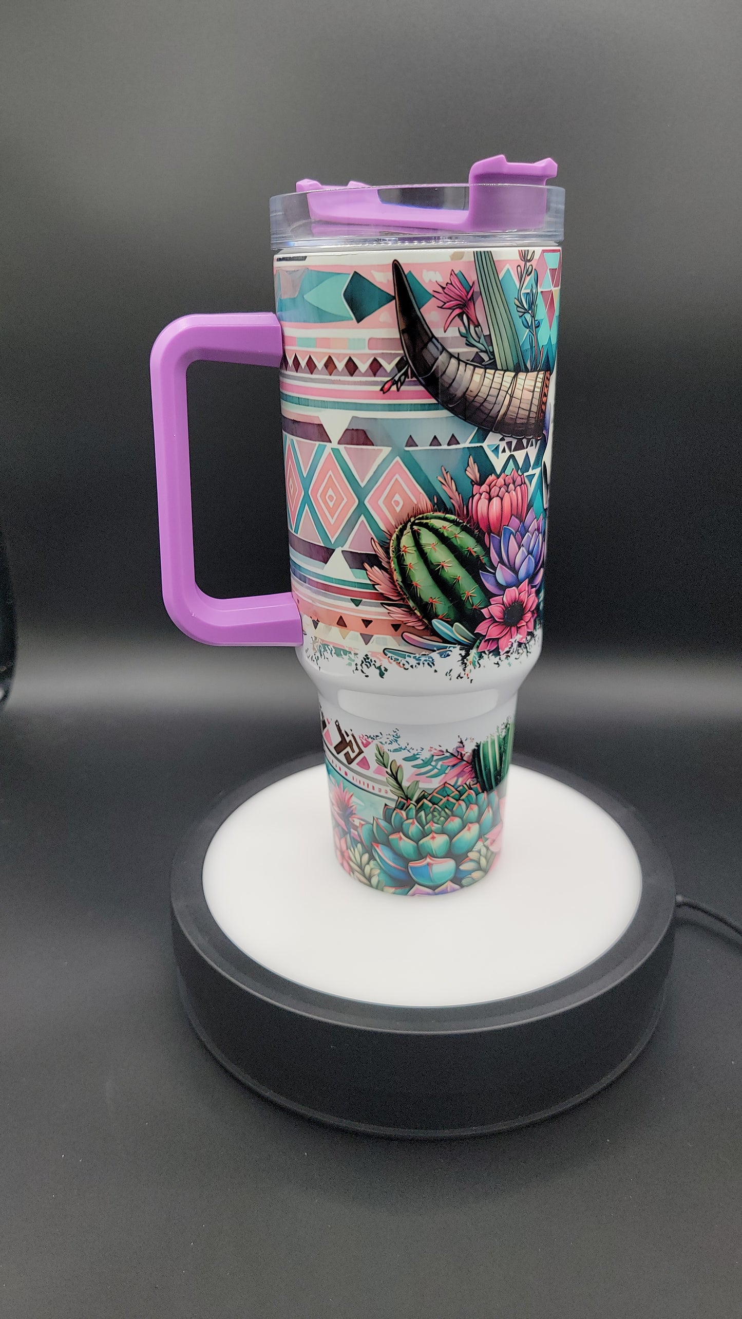 40oz Tumbler Western Bull Skull