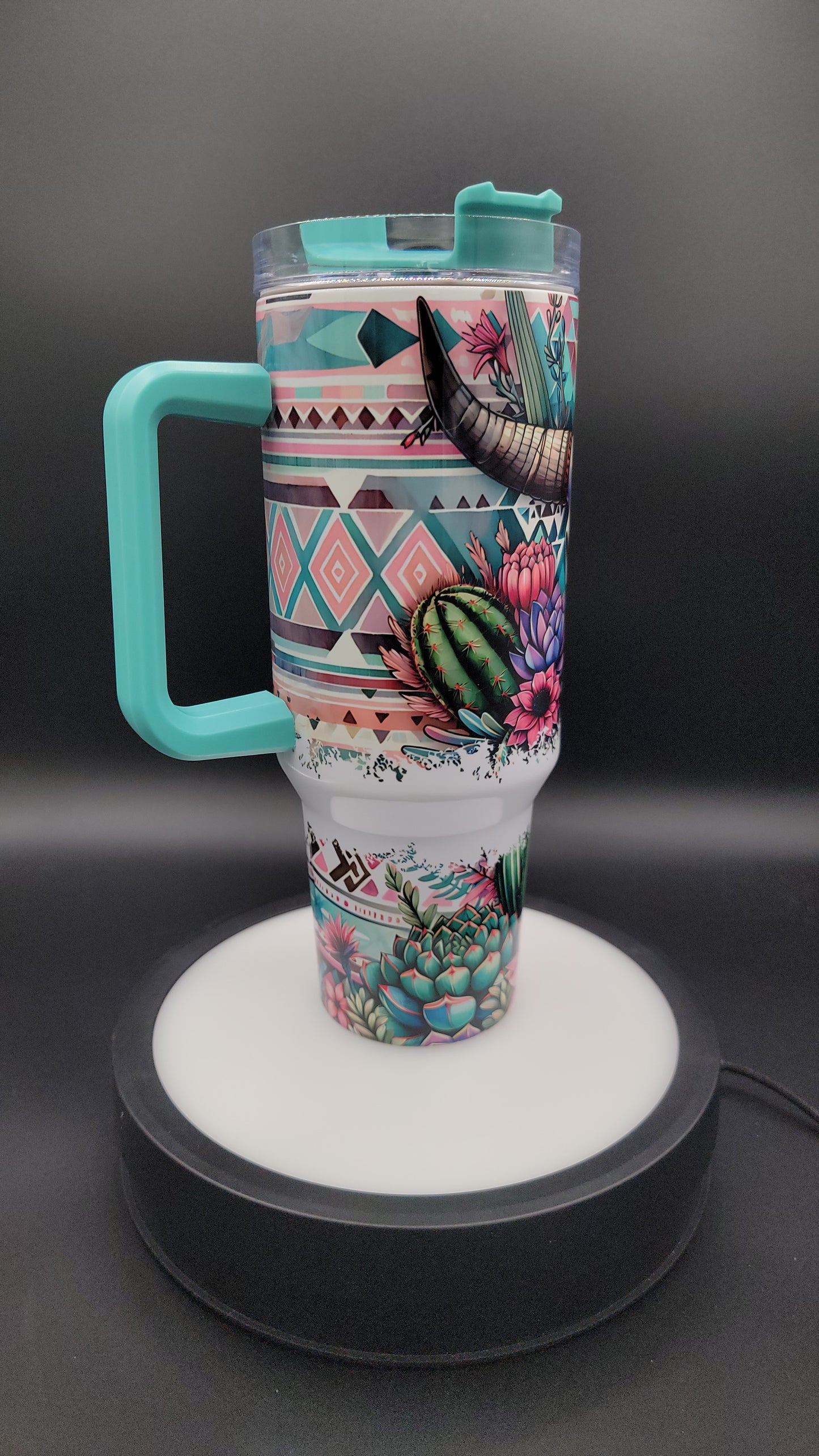 40oz Tumbler Western Bull Skull